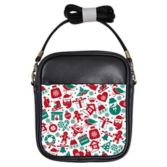 Background Vector Texture Christmas Winter Pattern Seamless Girls Sling Bag by Grandong