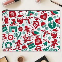 Background Vector Texture Christmas Winter Pattern Seamless Cosmetic Bag (xxxl) by Grandong