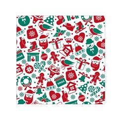 Background Vector Texture Christmas Winter Pattern Seamless Square Satin Scarf (30  X 30 ) by Grandong