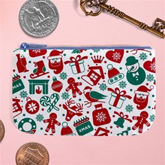 Background Vector Texture Christmas Winter Pattern Seamless Large Coin Purse by Grandong