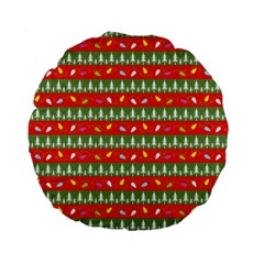 Christmas-papers-red-and-green Standard 15  Premium Flano Round Cushions by Grandong