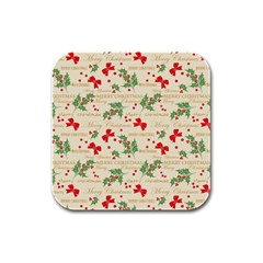 Christmas-paper-scrapbooking-- Rubber Square Coaster (4 Pack) by Grandong