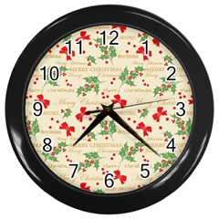 Christmas-paper-scrapbooking-- Wall Clock (black) by Grandong