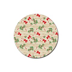 Christmas-paper-scrapbooking-- Rubber Round Coaster (4 pack)