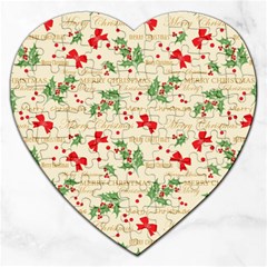 Christmas-paper-scrapbooking-- Jigsaw Puzzle (Heart)