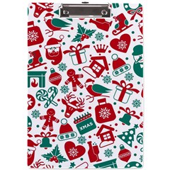 Background Vector Texture Christmas Winter Pattern Seamless A4 Acrylic Clipboard by Grandong