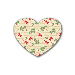 Christmas-paper-scrapbooking-- Rubber Coaster (Heart)