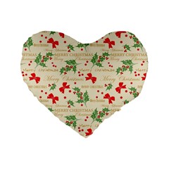 Christmas-paper-scrapbooking-- Standard 16  Premium Heart Shape Cushions