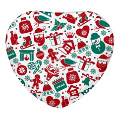 Background Vector Texture Christmas Winter Pattern Seamless Heart Glass Fridge Magnet (4 Pack) by Grandong