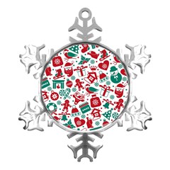 Background Vector Texture Christmas Winter Pattern Seamless Metal Small Snowflake Ornament by Grandong