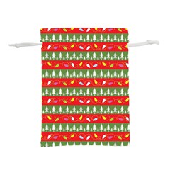 Christmas-papers-red-and-green Lightweight Drawstring Pouch (l) by Grandong