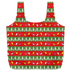 Christmas-papers-red-and-green Full Print Recycle Bag (xxxl) by Grandong