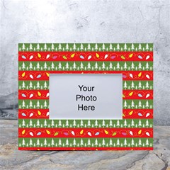 Christmas-papers-red-and-green White Tabletop Photo Frame 4 x6  by Grandong