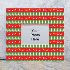 Christmas-papers-red-and-green White Wall Photo Frame 5  X 7  by Grandong