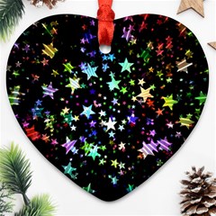 Christmas-star-gloss-lights-light Ornament (Heart)