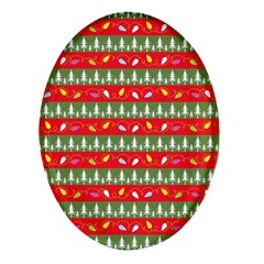 Christmas-papers-red-and-green Oval Glass Fridge Magnet (4 Pack) by Grandong