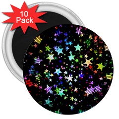 Christmas-star-gloss-lights-light 3  Magnets (10 Pack)  by Grandong