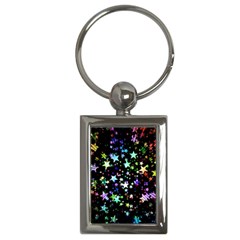 Christmas-star-gloss-lights-light Key Chain (Rectangle)