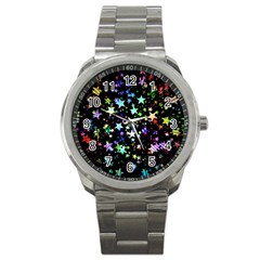 Christmas-star-gloss-lights-light Sport Metal Watch by Grandong