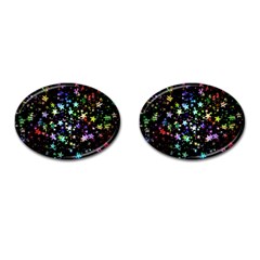 Christmas-star-gloss-lights-light Cufflinks (Oval)