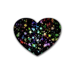 Christmas-star-gloss-lights-light Rubber Coaster (Heart)