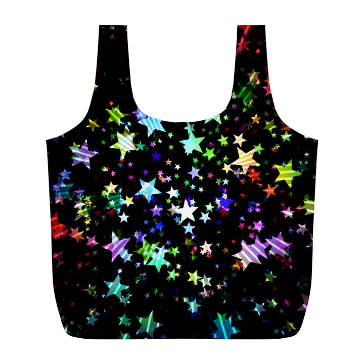 Christmas-star-gloss-lights-light Full Print Recycle Bag (L)