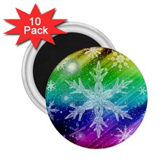 Christmas-snowflake-background 2 25  Magnets (10 Pack)  by Grandong