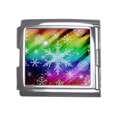 Christmas-snowflake-background Mega Link Italian Charm (18mm) by Grandong