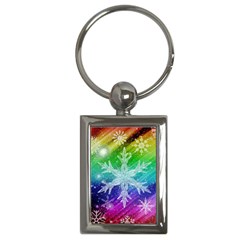 Christmas-snowflake-background Key Chain (rectangle) by Grandong