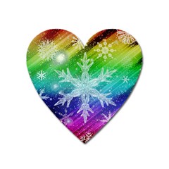 Christmas-snowflake-background Heart Magnet by Grandong