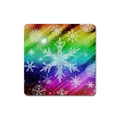 Christmas-snowflake-background Square Magnet by Grandong