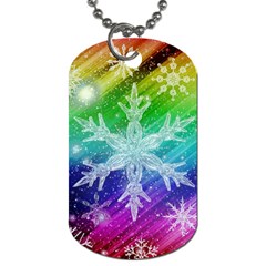 Christmas-snowflake-background Dog Tag (one Side) by Grandong