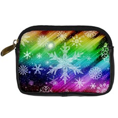 Christmas-snowflake-background Digital Camera Leather Case by Grandong