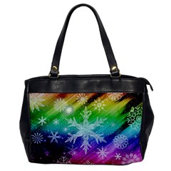 Christmas-snowflake-background Oversize Office Handbag by Grandong