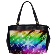 Christmas-snowflake-background Oversize Office Handbag (2 Sides) by Grandong