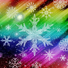 Christmas-snowflake-background Play Mat (square) by Grandong