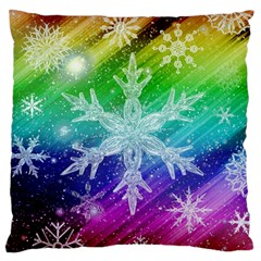 Christmas-snowflake-background Large Cushion Case (two Sides) by Grandong