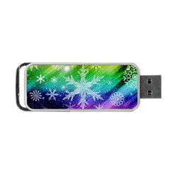 Christmas-snowflake-background Portable Usb Flash (one Side) by Grandong