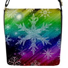 Christmas-snowflake-background Flap Closure Messenger Bag (s) by Grandong