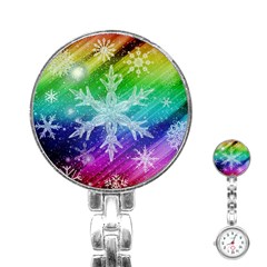 Christmas-snowflake-background Stainless Steel Nurses Watch by Grandong