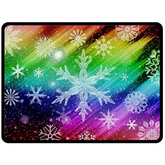 Christmas-snowflake-background Two Sides Fleece Blanket (large) by Grandong