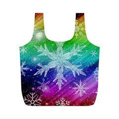 Christmas-snowflake-background Full Print Recycle Bag (m) by Grandong