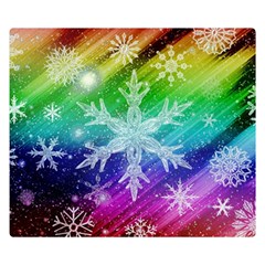 Christmas-snowflake-background Two Sides Premium Plush Fleece Blanket (small) by Grandong