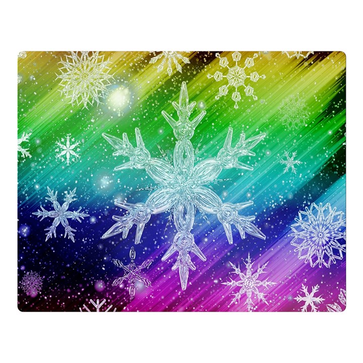 Christmas-snowflake-background Two Sides Premium Plush Fleece Blanket (Large)