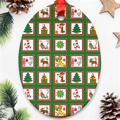 Christmas-paper-christmas-pattern Ornament (oval) by Grandong