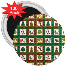 Christmas-paper-christmas-pattern 3  Magnets (100 Pack) by Grandong