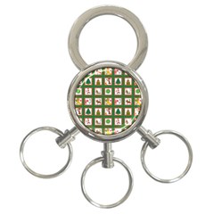 Christmas-paper-christmas-pattern 3-ring Key Chain by Grandong