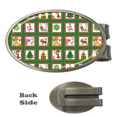 Christmas-paper-christmas-pattern Money Clips (oval) 