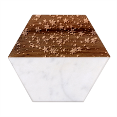 Christmas-star-gloss-lights-light Marble Wood Coaster (hexagon)  by Grandong