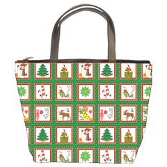 Christmas-paper-christmas-pattern Bucket Bag by Grandong